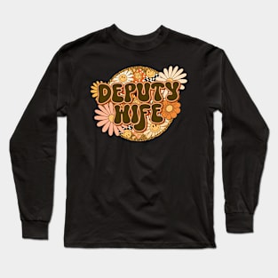 Deputy Wife Retro Groovy Floral Leopard Long Sleeve T-Shirt